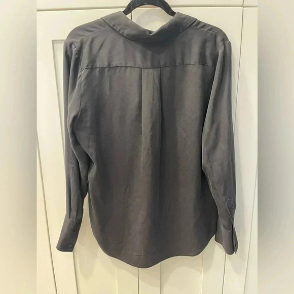 Frame Black Silk Long Sleeve Blouse size Medium - Picture 3 of 5